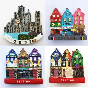 Belgia Gent Clădire punct de Reper magneți de frigider Turism de suveniruri Pictate Magnetic Frigider Autocolante Decor de Colectare
