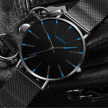 Moda De Lux Pentru Bărbați Minimalist Ceasuri Ultra Subțire Negru Plasă Din Oțel Inoxidabil Brățară Ceas Barbati Business Casual Analog Cuarț Clo