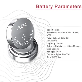 10BUC AG4 1.55 V Botton Baterie 626A 377A CX66W Monedă de Celule Baterii Alcaline de Jucărie Calculator cu Laser Pointer Ceas Camere