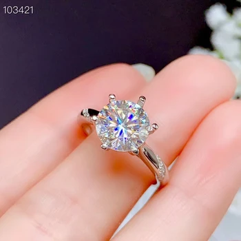 Trosnituri moissanite inel pentru femei bijuterii inel de logodna pentru nunta real argint 925 9*9 mm dimensiune bijuterie cadou de ziua de nastere