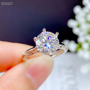 Trosnituri moissanite inel pentru femei bijuterii inel de logodna pentru nunta real argint 925 9*9 mm dimensiune bijuterie cadou de ziua de nastere