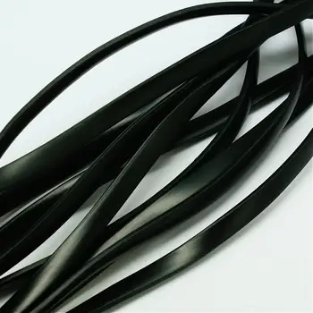 10Strands/lot 6x2mm Negru Sintetic Plat Cauciuc Solid ștrasuri din Mărgele Cablu pentru Bijuterii Constatările 1m/strand F60