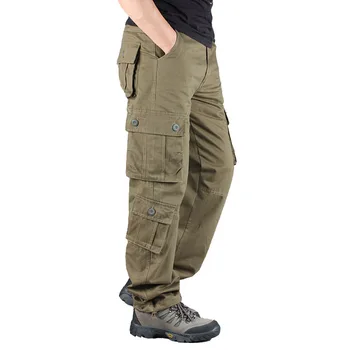 Rapid vinde salopete pantaloni pentru bărbați, casual de dimensiuni mari vrac direct tub Multi-Buzunar de lucru pantaloni rezistente la uzură în aer liber