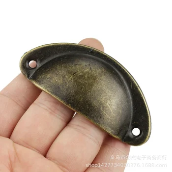 10buc Retro de Bucatarie din Metal Sertar Mânerul Ușii Și Mobilier Butoane Handware Dulap Alama Antic Shell Trage Mânere