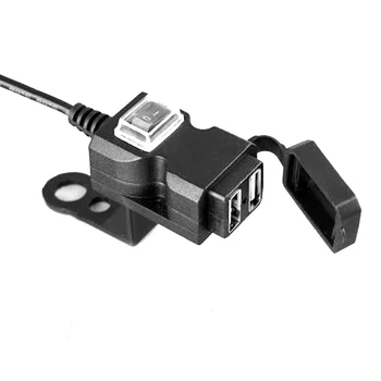 Motocicleta 12V Dual USB Încărcător de Priză Conectați cu Instala Set de Muntele [Easy pentru a Instala]
