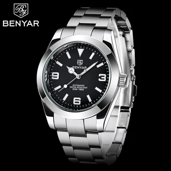 BENYAR Brand de Lux Bărbați Automat Ceas din Oțel Inoxidabil rezistent la apa de Afaceri de Ceasuri pentru barbati Mecanice Ceas Reloj hombres