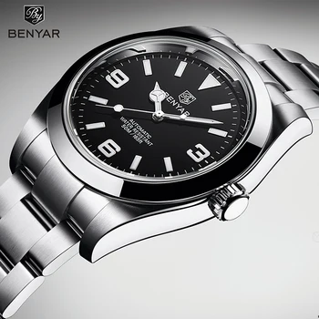 BENYAR Brand de Lux Bărbați Automat Ceas din Oțel Inoxidabil rezistent la apa de Afaceri de Ceasuri pentru barbati Mecanice Ceas Reloj hombres