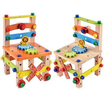 Copii Din Lemn Instrument De Asamblare Scaun Jucărie Educațională Multifuncțională Montarea Scaun Copil Jucărie De Învățare Inteligente Jucarii Montessori