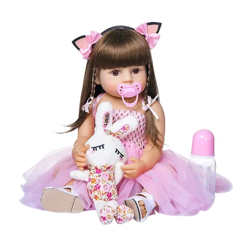 55cm Corp Complet rezistent la apa Renăscut Baby Doll Cadou DIY Realist Jucărie pentru Copii Non Toxice Cu Haine de Fată Copilul Realiste