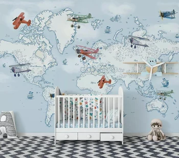 Personalizat murale 3D tapet pictat desene animate pentru copii de avion fundal decorare perete pictura