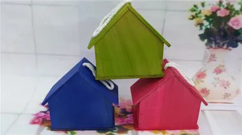 20.5x16x19cm / Exterior din lemn cuib de reproducere cutie drăguț colorate Colivie vrabia de casa cuib de grădinărit ornament