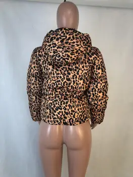Camuflaj Imprimare Leopard Geaca De Femei De Îmbrăcăminte De Iarnă Sexy Cu Bule Cald Haina Plus Dimensiune Îmbrăcăminte Groasă Hanorac Pufos