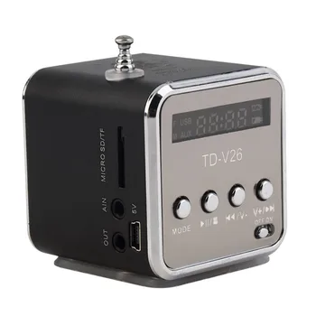 NOUL Portabil Mini SD TF Card Micro USB Stereo Boxe Super Bass MP3/4 Player Muzical FM Radio cu Display IB