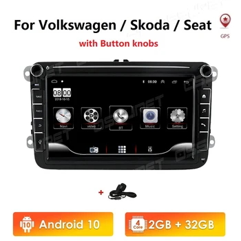 8 Inch Android 10 2Din GPS Auto pentru VW / Volkswagen Golf Polo, Tiguan Passat B7 B6 Leon Skoda Octavia Radio Player Multimedia