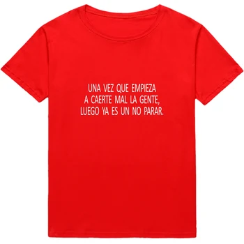 Moda T-shirt Femei spaniolă Scrisoare de Imprimare tricou de Vara top lady casual t-shirt Hipster Fata tee Camiseta Feminina