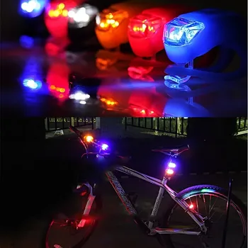 50Pcs/lot en-Gros de Silicon rezistent la apa Lumina Mini LED Biciclete Lumina Cap Fata-Spate, Roata de Lumină Bicicleta Ciclism Avertizare lămpile Spate