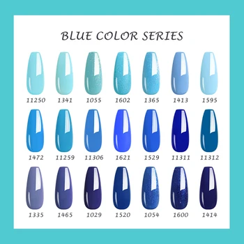 Clou Beaute 15ML Albastru serie de culori Gel de Unghii Noi Sclipici Semi Permanent Arte Unghii Lac Pentru Manichiura de Bază și Top coat