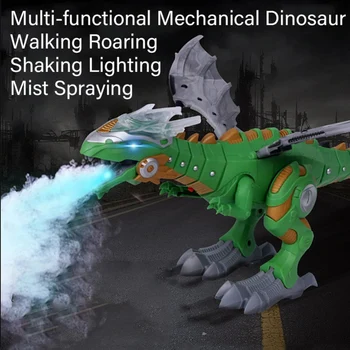 Electrice De Mers Pe Jos De Pulverizare Dinozaur Robot De Format Mare De Jucarie Cu Sunet De Lumină Dinozauri Mecanice Model De Jucărie Pentru Copii Baieti