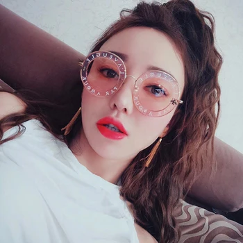 DUOYUANSE 2019 Nou Versiunea coreeană de ochelari de Soare Acoperit de Albine Cadru Rotund Ochelari de Soare pentru Femei și Bărbați Ochelari de Moda Tendință 15981