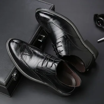 De sex masculin Casual de Vacă din Piele Pantofi Oxfords Barbati Pantofi Brogue Formale de Afaceri de Birou Petrecere Barbati Pantofi Rochie Marime Mare 47 48