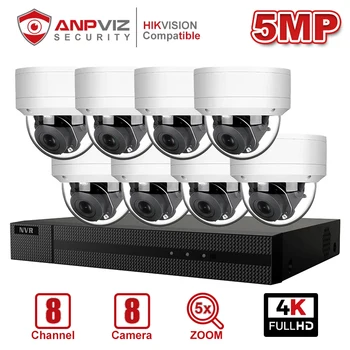 Anpviz 8CH 4K NVR 5MP camera IP PTZ Zoom 5X Camera POE IP Sistem de Securitate Kit cu Audio Camera IP de Interior/Exterior P2P IR IP66 Onvif