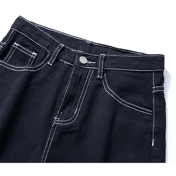 Negru Vrac Wide-Leg Blugi Casual pentru Femei pantaloni 2020 Nou Toamna Mujer Pantaloni Pantaloni cu Talie Înaltă Streetwear Supradimensionate, Pantaloni