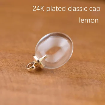 5sets de fructe mere formă de sticlă gol mingea cu argintiu culoare capac set de lamaie flacoane de sticlă pandantiv de sticlă constatările de bijuterii