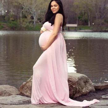 În 2020, NOUA Maternitate Tul Rochie Lunga Copil de Dus Rochie de Bumbac Pentru Fotografie Trage Femeile Gravide Sexy Shoulderless Rochie Maxi
