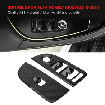 Pentru Alfa Romeo Giulia （952）2016-2020 4buc Fibra de Carbon Interior Auto Interior Fereastra Control Ridicați Comutatorul de Acoperire Cadru Trim Autocolante