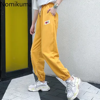Nomikuma Talie Înaltă Glezna Lungime Pantaloni Femei Linie de Design Casual Pantaloni Largi de Vară 2020 coreean Pantalones Streetwear 3b208