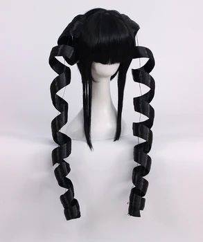 Danganronpa Celestia Ludenberg Peruca Cosplay Negru Spiral Curl Mult Dangan Ronpa Celeste Par Sintetic Anime Costum Peruca+Capac De Peruca