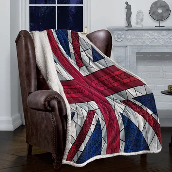 BIGHOUSES Arunca Pătură Pavilion Britanic Split Anglia Independența Pături de Lână Pătură de Iarnă Personalizate Pături Lenjerie de pat