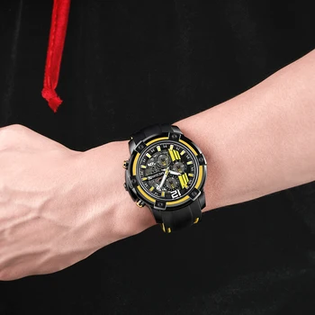 MEGIR Mare Dial Cuarț Bărbați Ceasuri cu Cronograf Silicon Militare Ceas Sport Barbati Relogio Masculino de Moda Ceasuri de mana