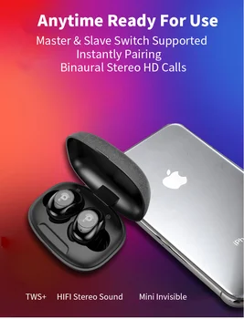 TWS Căști Căști fără Fir Bluetooth 5.0 anulare a Zgomotului Căști Stereo 3D Joc de Căști cu Microfon dual Pentru mobil iphone