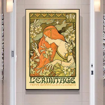Alphonse Mucha Celebra Pictura de Epocă Ilustrare Canvas Postere si Printuri de Arta de Perete Imagini pentru Acasă Decorare Camera de zi