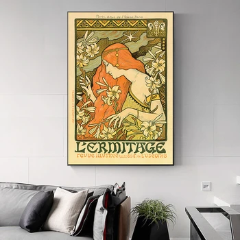Alphonse Mucha Celebra Pictura de Epocă Ilustrare Canvas Postere si Printuri de Arta de Perete Imagini pentru Acasă Decorare Camera de zi