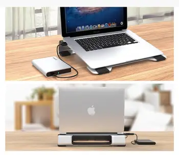 ORICO 15 inch din Aluminiu Laptop de Răcire Pad Portabil de Gaming Notebook Cooler Stand cu 2 Ventilatoare 3000CRM și Port USB Pentru Laptop mac