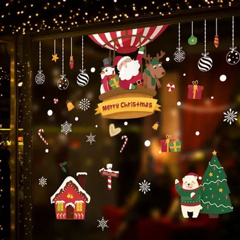 2020 Moda de Mari Dimensiuni Crăciun Fericit Autocolante de Perete Moș Crăciun Fereastră Decorare Camera de Vinil PVC de Anul Nou Acasă Decor Detașabil