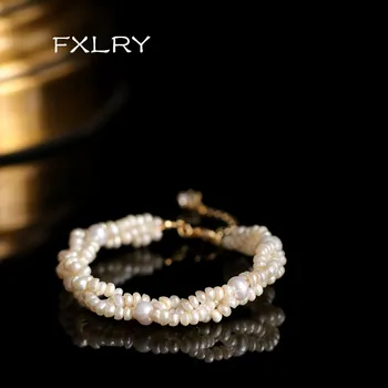 FXLRY Nou High-end lucrate Manual francez de Epocă de apă Dulce Pearl bratari Elegante pentru femei bijuterii accesorii