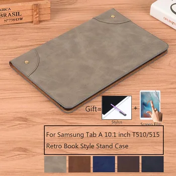 Stand Tableta Caz pentru Samsung Galaxy Tab 10.1 2019 SM-T510 SM-T515 funda din Piele PU Flip Retro Capac de Protectie Shell