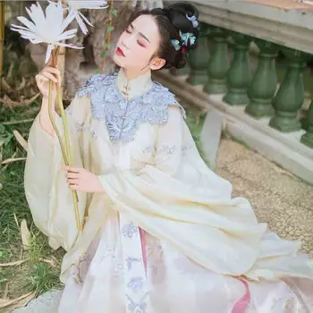 Realizate Manual Broderie Hanfu Femei Tradiția Chineză Rochie De Sex Feminin Pentru Costum Fotografie De Lux Bej Hanfu Pentru Doamna Plus Dimensiune