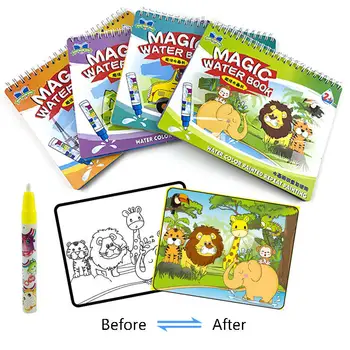 BalleenShiny Copiii Apă Album De Poze Magic Magic Doodle Copilul Trage Jucării Grădiniță Baza Copia Cu Vopsea De Baza De Desen Carte