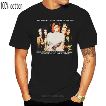 Marilyn Manson Rock-ul a Murit de Turism 1999 Rock Oficial Tee T-shirt Mens Unisex din Bumbac pentru Bărbați T-shirt Clasic