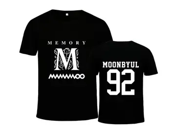Kpop mamamoo memorie coperta albumului și numele de membru de imprimare o gât t shirt pentru vara unisex moda cu maneci scurte t-shirt