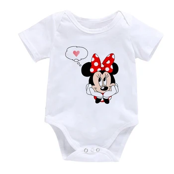 2021 Vara de Desene animate Minnie Mickey Mouse Nou nascut Salopeta, tricou Copil Băiat cu Maneci Scurte T-shirt Copii Mickey Top Haine de Fata