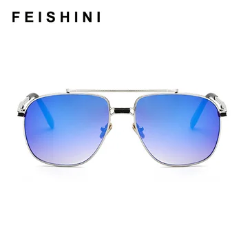 FEISHINI Celebritate ochelari de Soare Barbati de Brand Design Retro Cadru Metalic Gradient Colorate Lentile de Moda de sex Masculin ochelari de Soare Scut Original