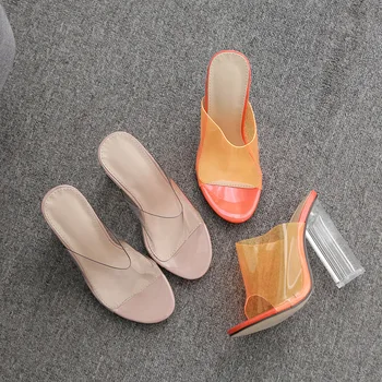 2020 sandale de Vara pentru femei Fierbinte stil de 11CM cu toc de cristal cu papuci sexy femeie sandale de mari dimensiuni spot de DIMENSIUNI MARI