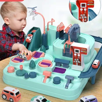 Piste de curse de Aventură Feroviară Auto Jucarii Pentru Copii Eco-friendly Manual de utilizare Masina de Aventura Piese Jucării Aventura Puzzle pentru Copii