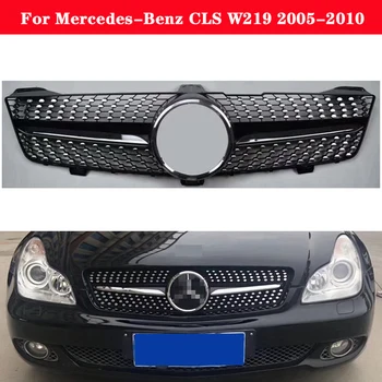 Auto styling Mijlocul grila pentru Mercedes-Benz CLS W219 2005-2010 plastic ABS Argintiu Negru bara fata grill Auto Center Grila