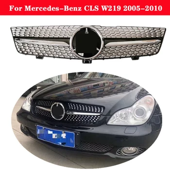 Auto styling Mijlocul grila pentru Mercedes-Benz CLS W219 2005-2010 plastic ABS Argintiu Negru bara fata grill Auto Center Grila